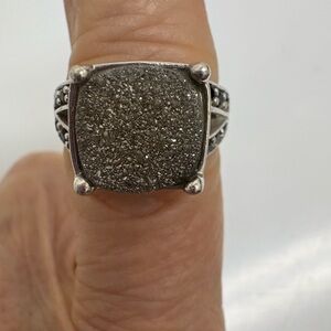 Elegant Sterling Silver Druzy Ring
